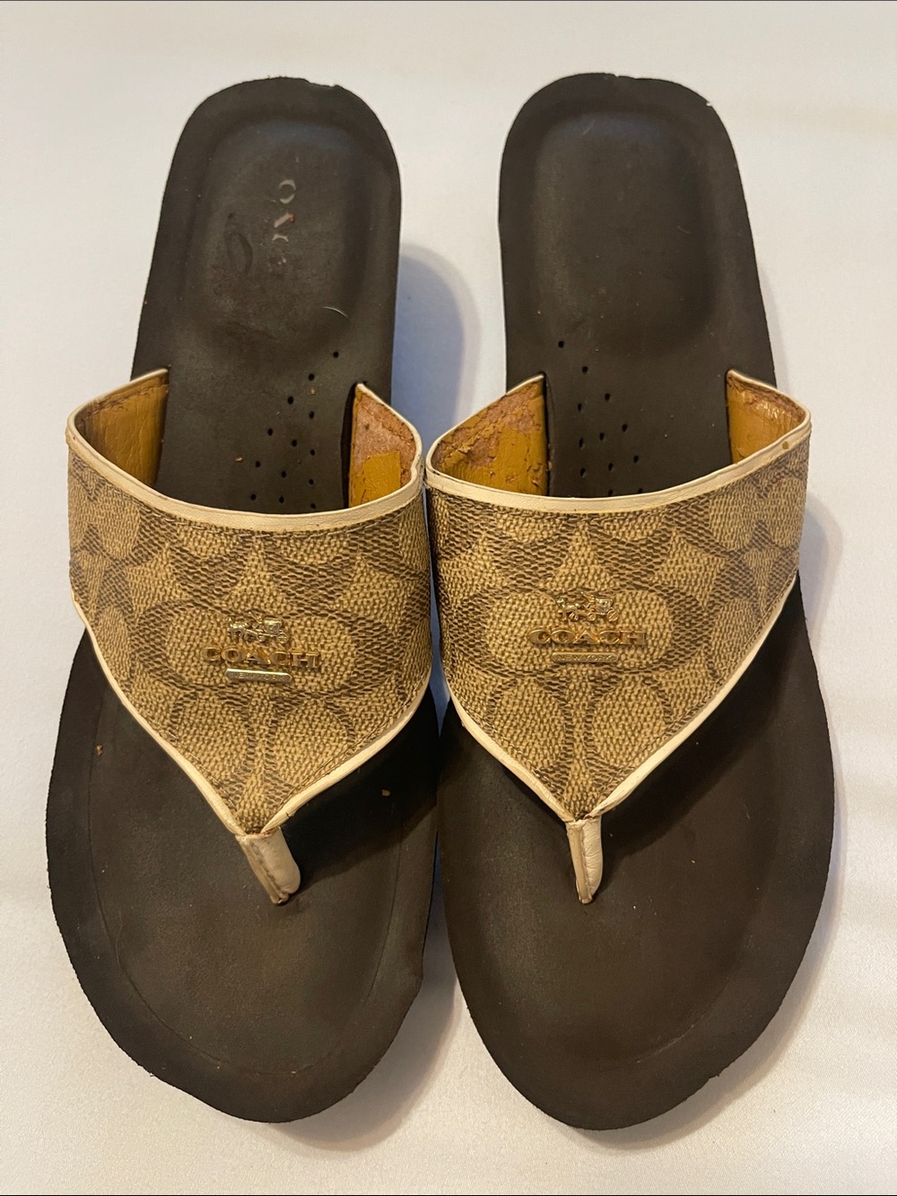Coach Janice Signature Wedge Flip Flops